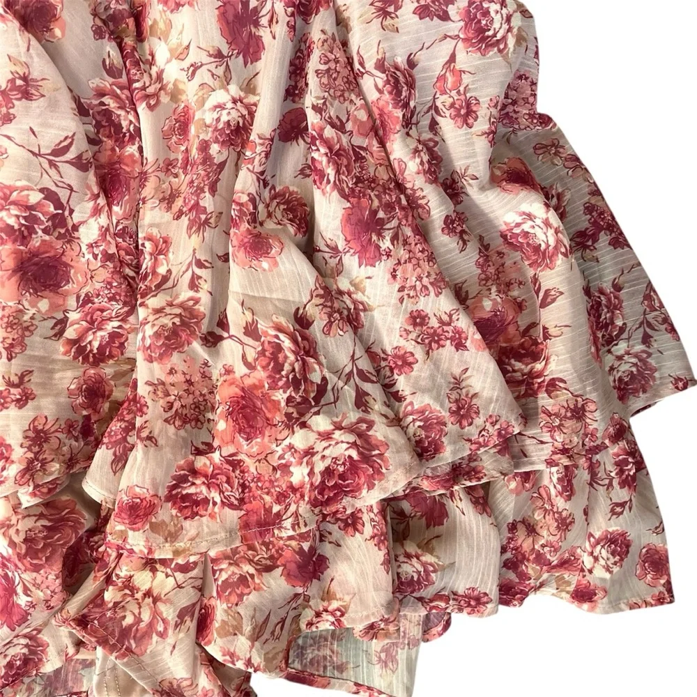 Arula Dress Size C Plus 3X Soft Girl Coquette Cottage Boho Floral Smocked Pink - Picture 3 of 10